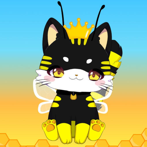 Cat bee (pre made model) art and rig by: @madomadohime